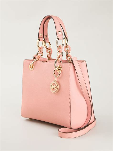 pink michael kors tote bag|Michael Kors pink shoulder bag.